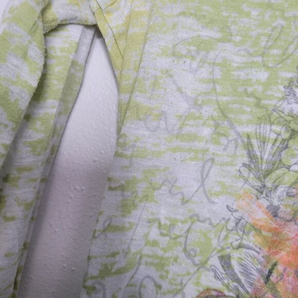 vintage y2k lime green grunge fairy bird burnout long sleeve top medium - Picture 7 of 7